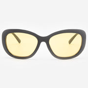 VITENZI Night Vision Driving Sunglasses - Cat Eye Style Yellow HD Lenses For Night Driving & Glare Reduction